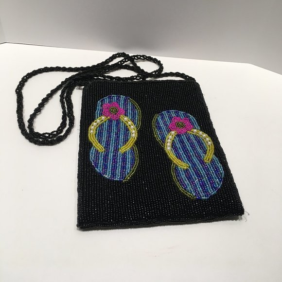 BEADED FLIP FLOP CROSS BODY BAG - Picture 2 of 15